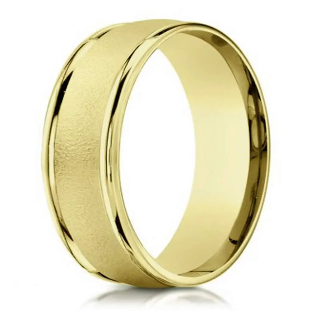 10K designer gold wedding band for men