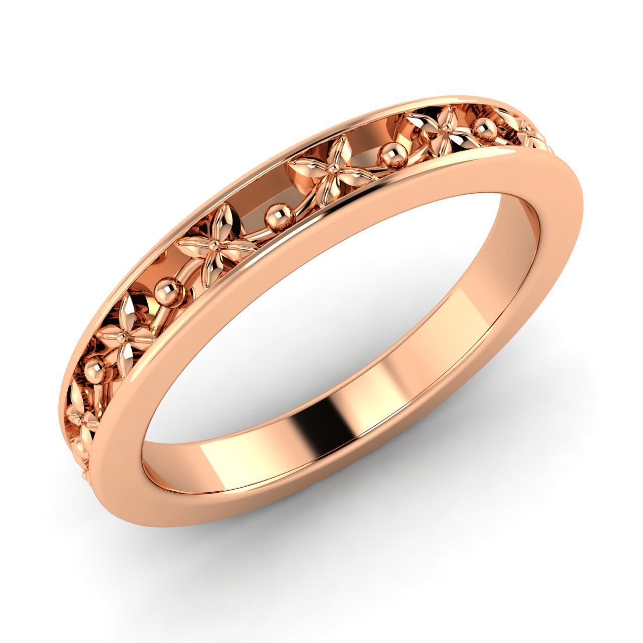14k Rose Gold Wedding Anniversary Band Ring For women