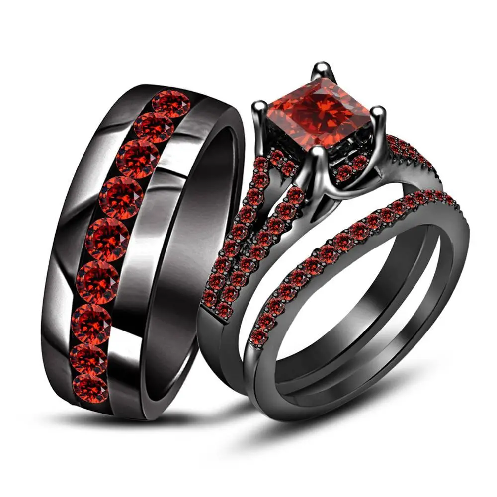 15 Inspirations Black and Red Wedding Bands