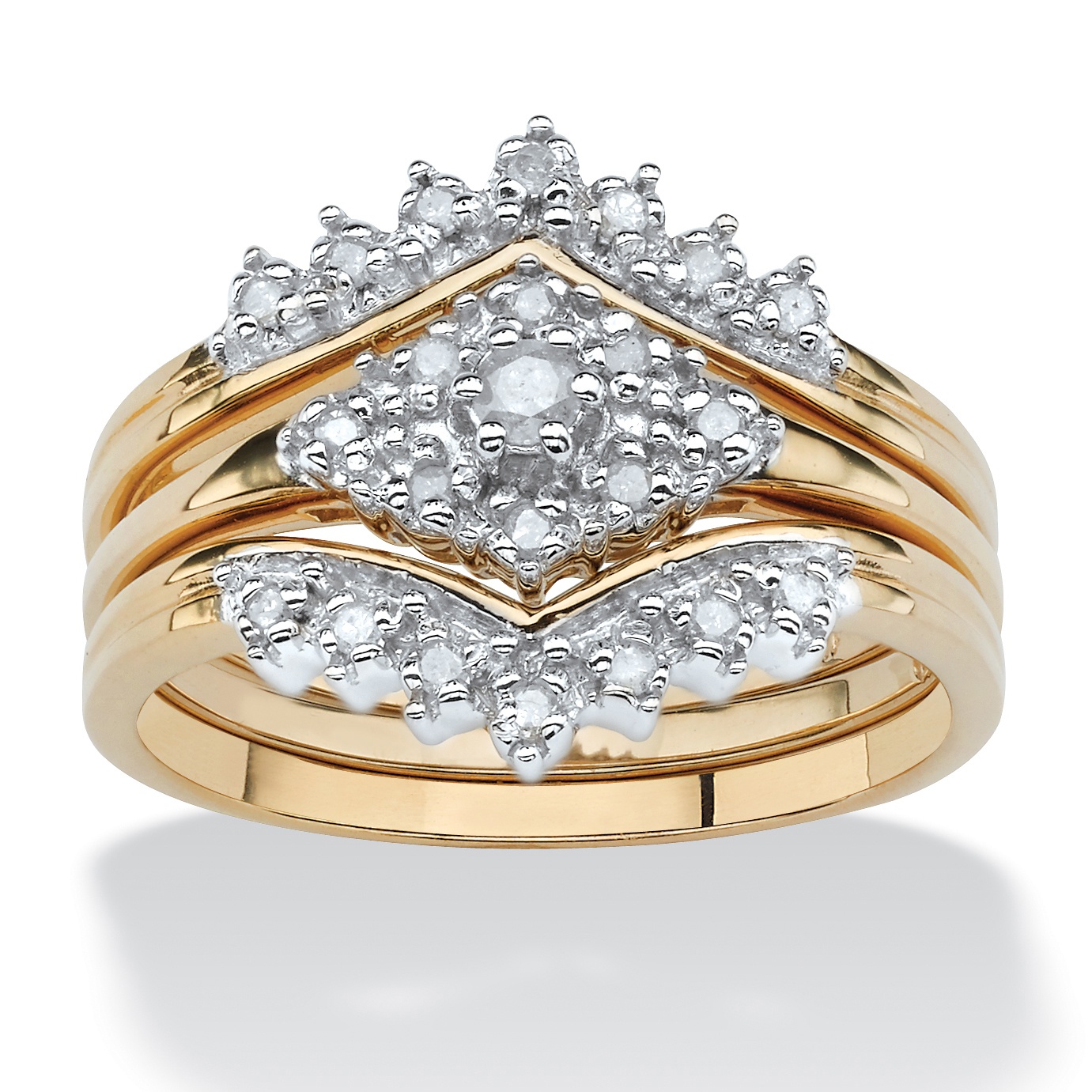 1/5 TCW Diamond 18k Gold over Sterling Silver 3