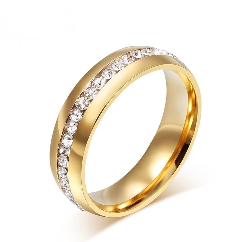 18k gold plated crystal wedding ring for women
