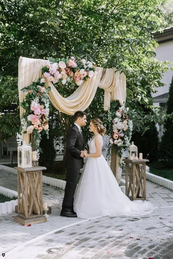 20 Best Floral and Fabric Wedding Arches on Pinterest ...