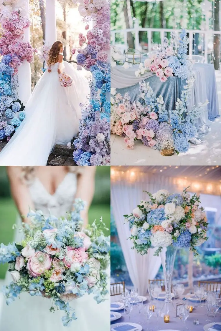 20 Light Blue and Blush Pink Wedding Colors for Spring