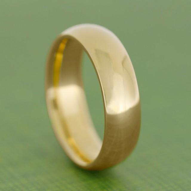 24k Gold Ring, Yellow Gold Wedding Band, Solid Gold Ring ...