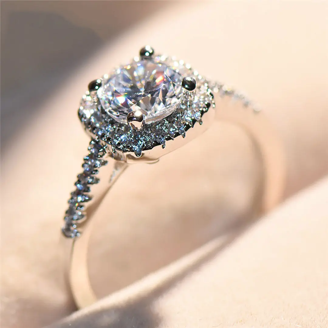 3 Carat Rhinestone Wedding Ring For Women Engagement Ring ...