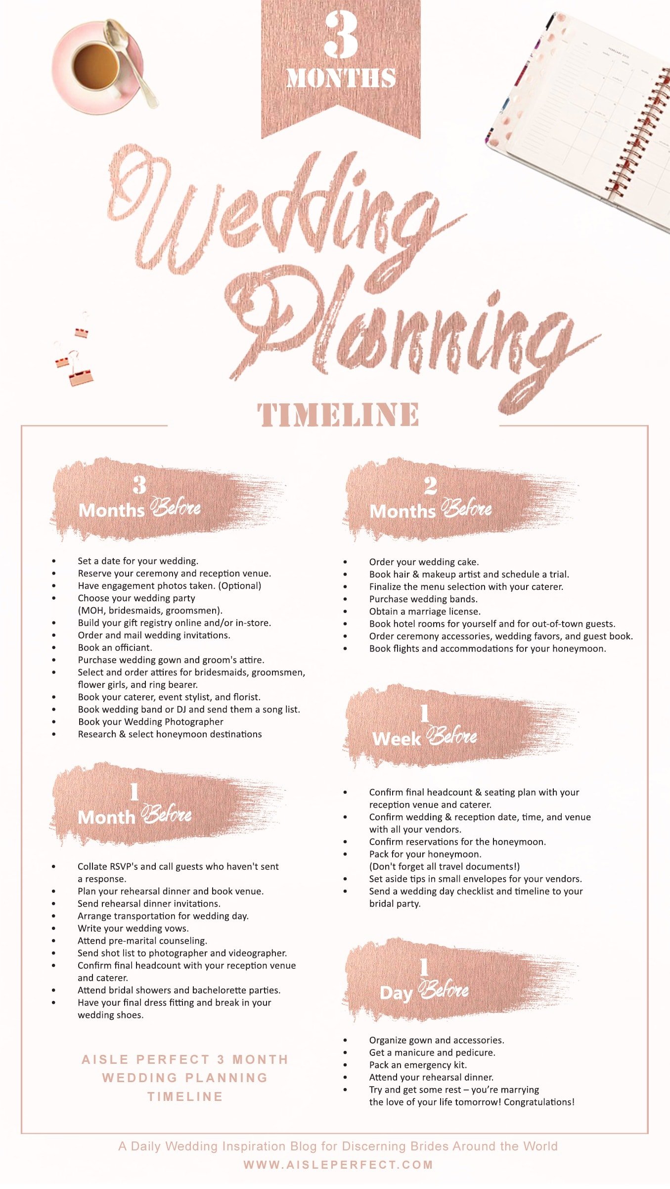 3 Month Wedding Planning Timeline