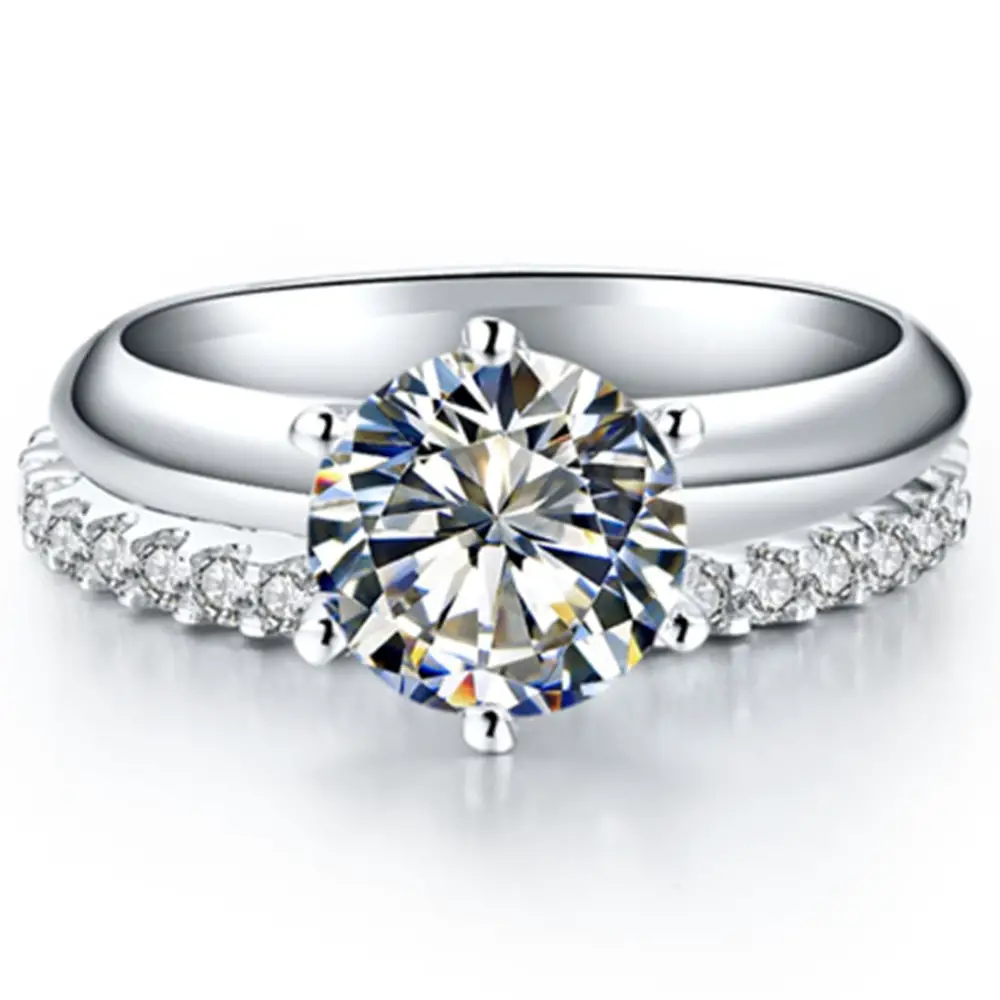 3CT Engagement Ring 0.55CT Infinity Band Wedding Set Women 925 Sterling ...