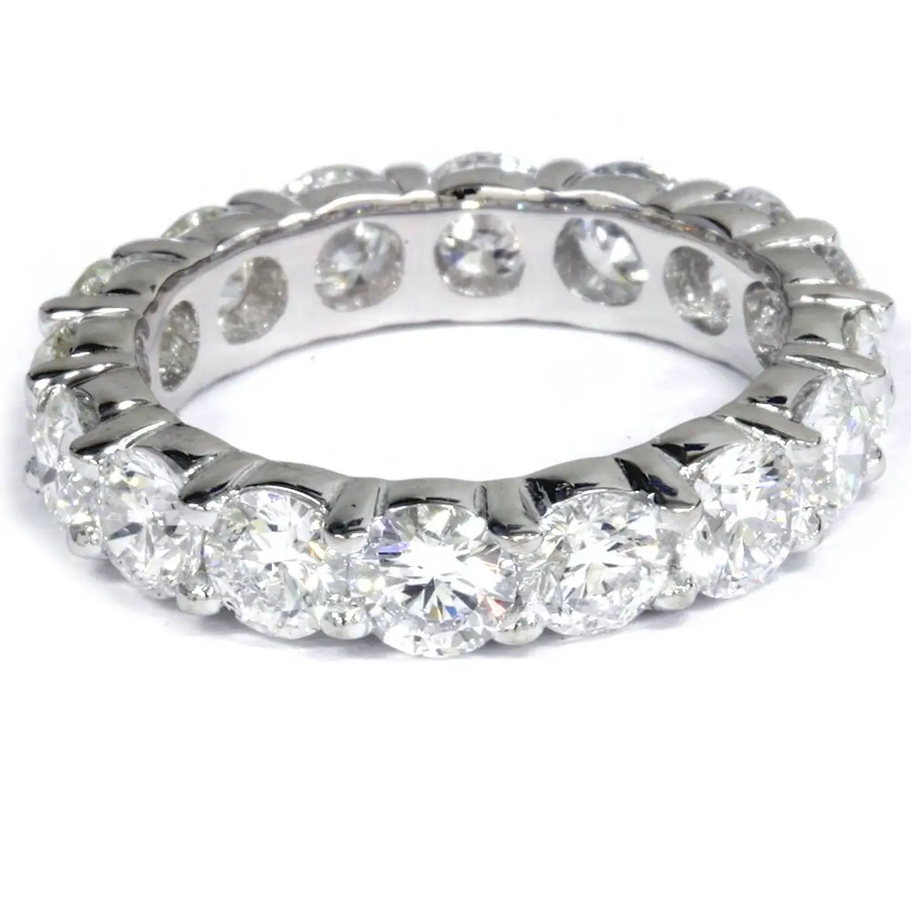 5 Ct Lab Grown Diamond Eternity Ring Womens Wedding Band 14K White Gold