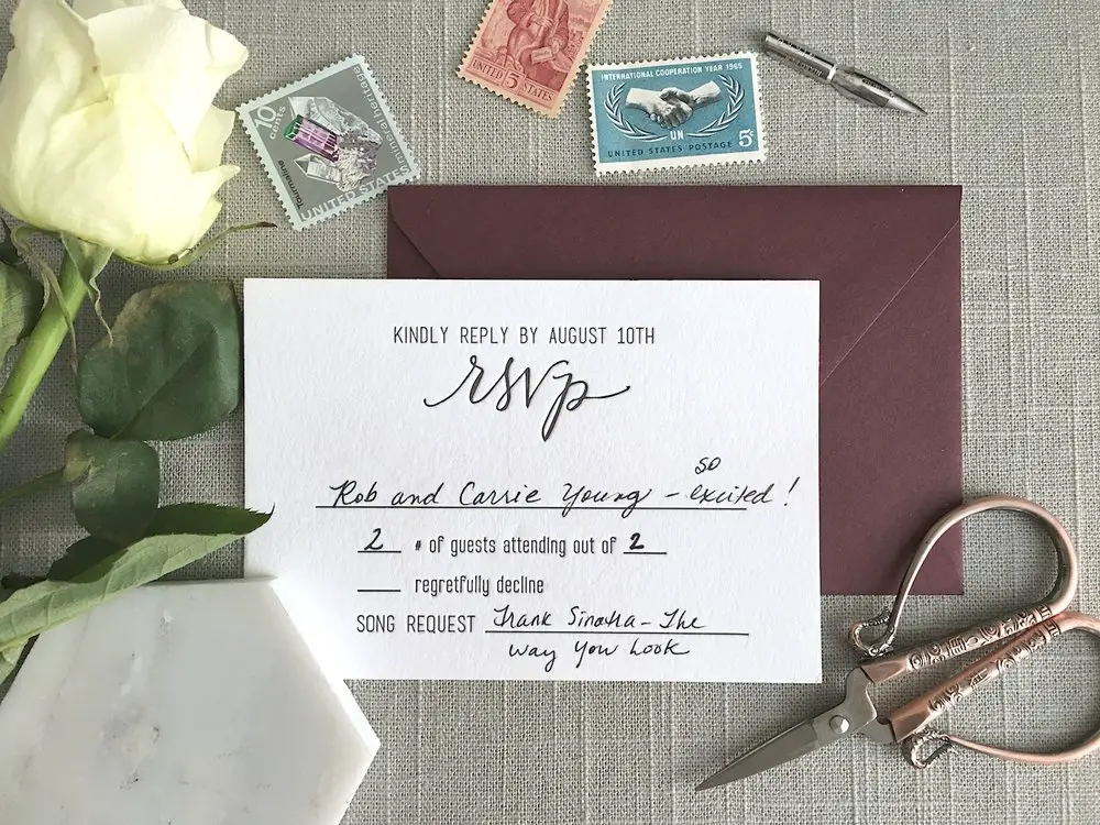 6 Common Questions about Wedding RSVP Cards  ElisaAnne Calligraphy
