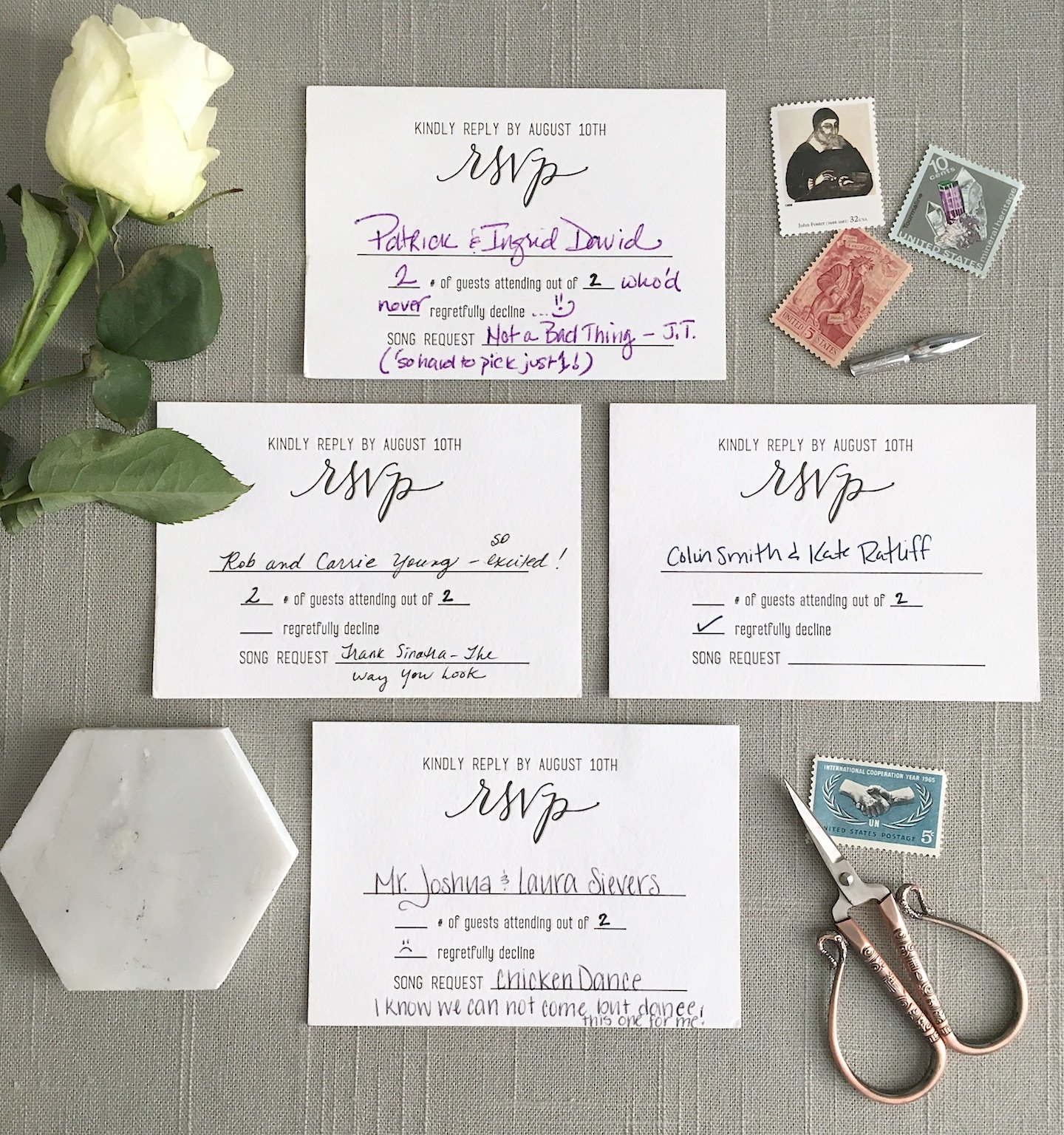 6 Common Questions about Wedding RSVP Cards  ElisaAnne
