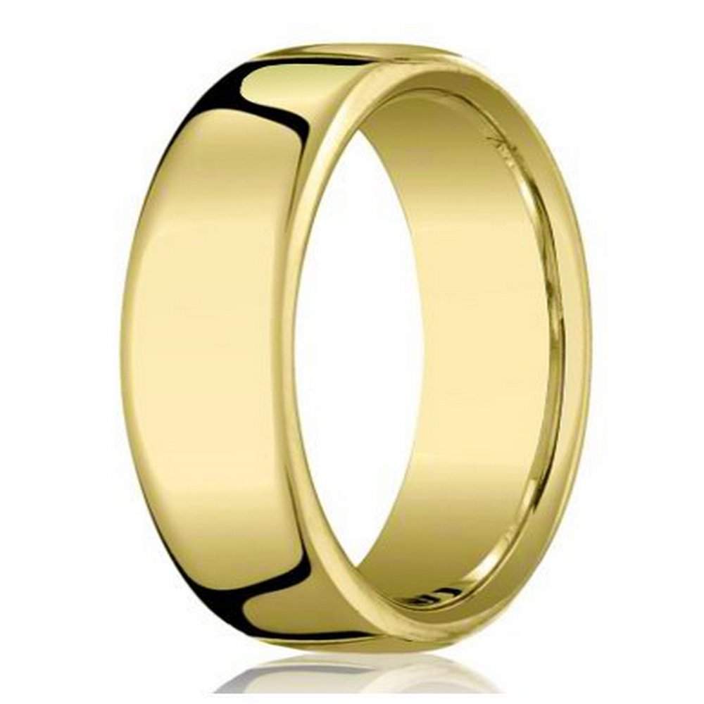 7.5mm Designer Heavy Fit 14k Yellow Gold Wedding Ring for Men ...