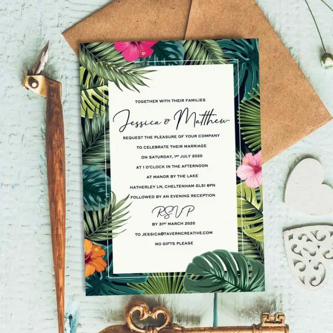 9 Best Places for Tropical Wedding Invitations