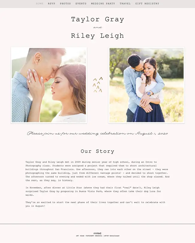 About Minted Wedding Websites