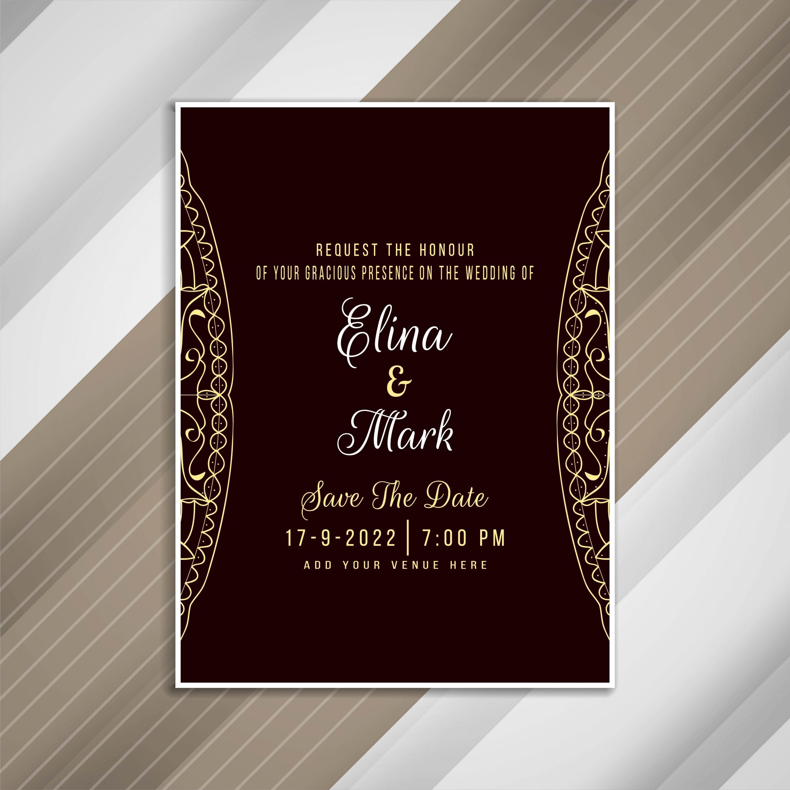Abstract beautiful wedding invitation card design 254814 ...