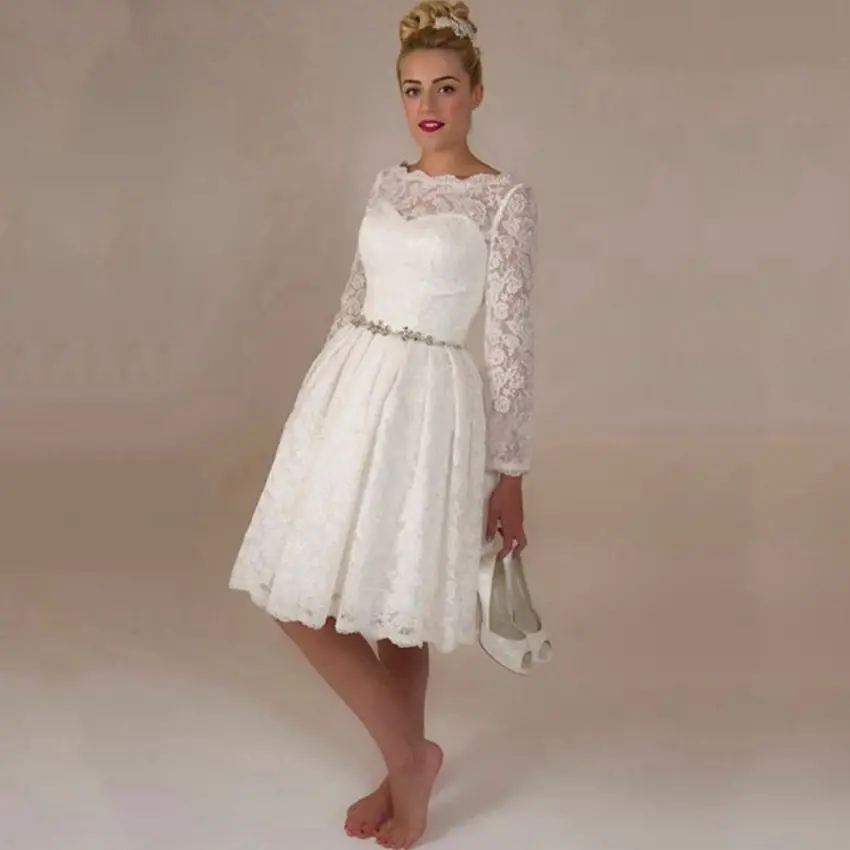 Aliexpress.com : Buy 2015 Hot Sale White Lace Short Wedding Dresses ...