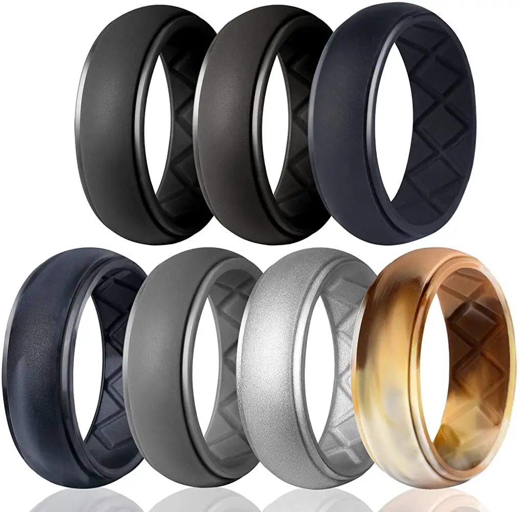 Amazon.com: Egnaro Silicone Wedding Ring for Men, Particularly ...