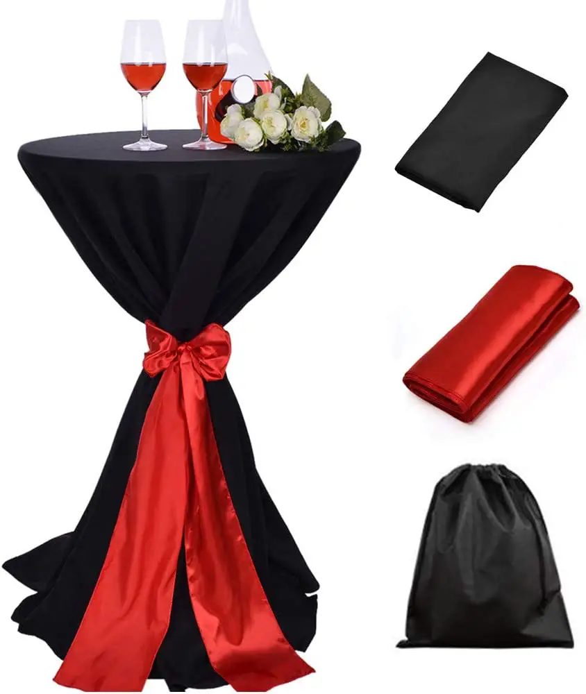 Amazon.com: LOVWY 30 Inch (2.5 FT) / 32 Inch Cocktail Black Tablecloth ...