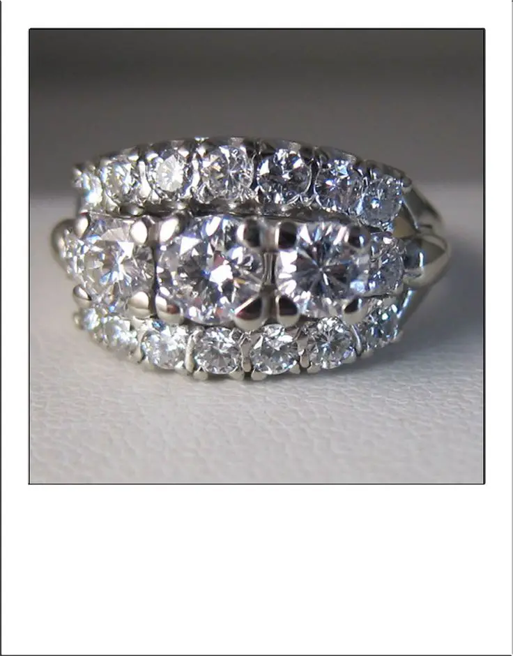 Antique 14k 1.6 cttw Diamond Wedding Band with Fine VS diamonds by ...