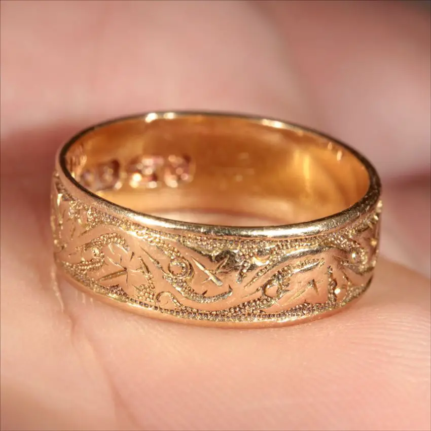 Antique 18k Victorian Wedding Ring Hallmarked Chester 1903 from ...