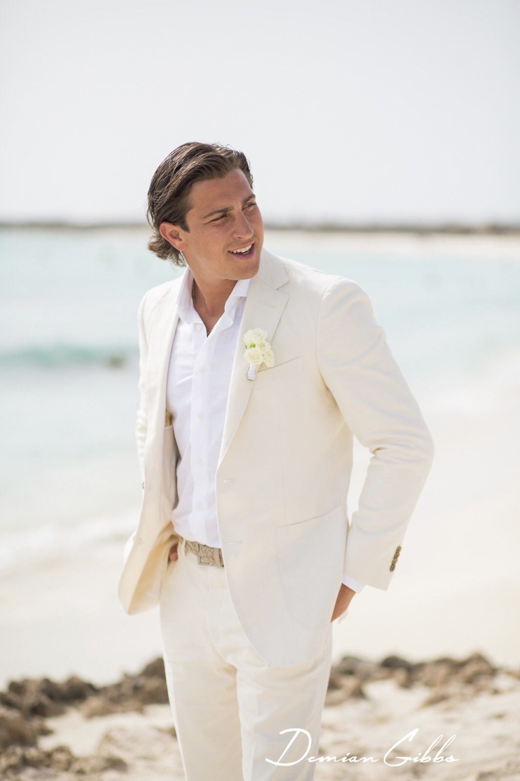 Beach wedding groom attire SuitSupply NYC Wedding Location Aruba ...