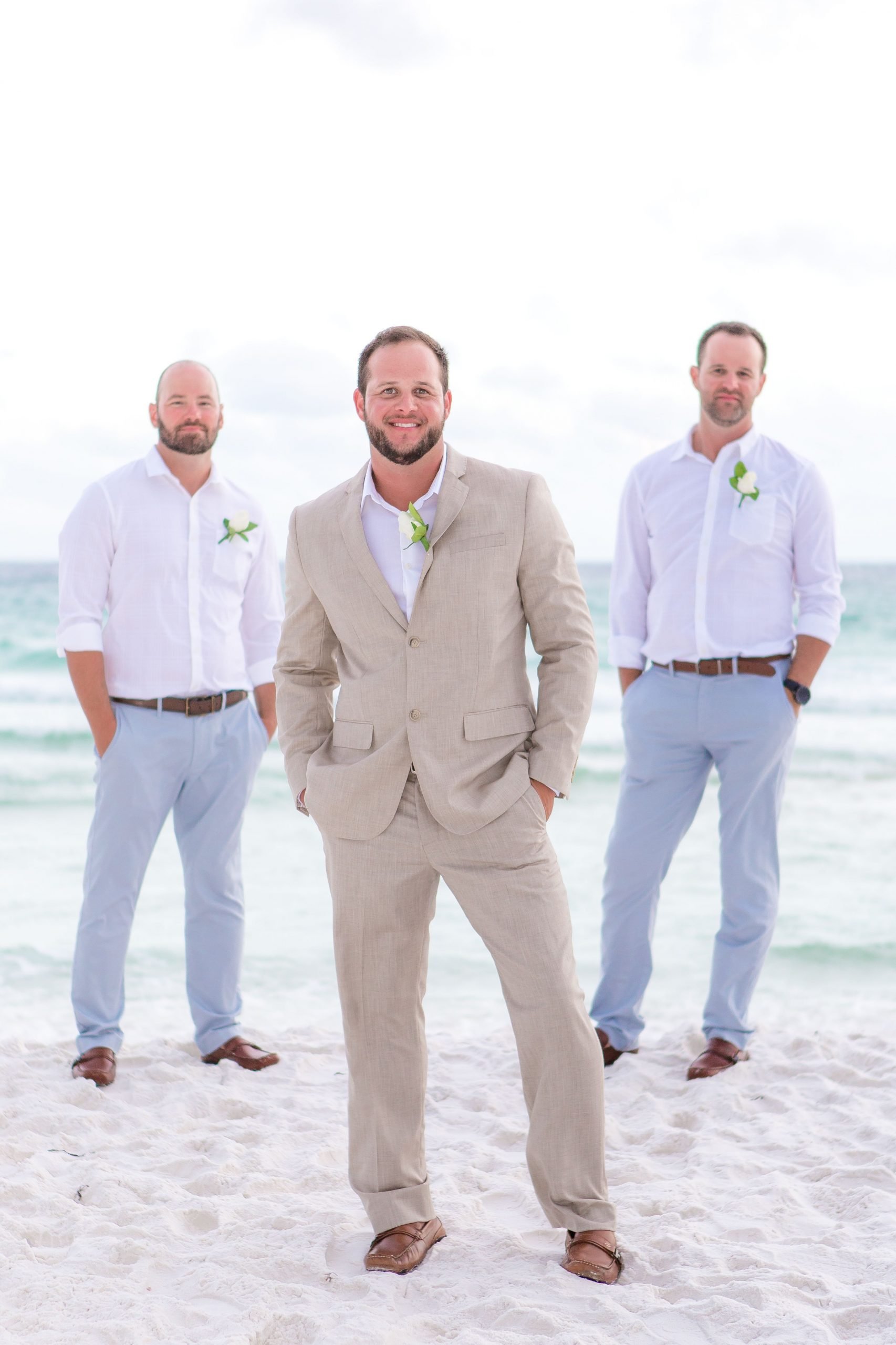 Best attire for groom and groomsman for beach wedding. # ...