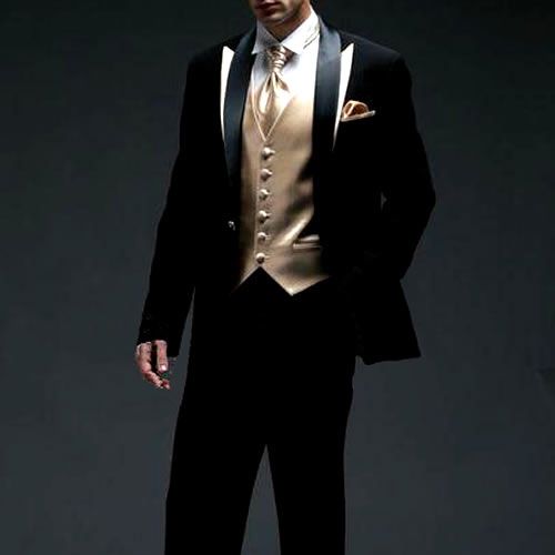 Black and gold tux