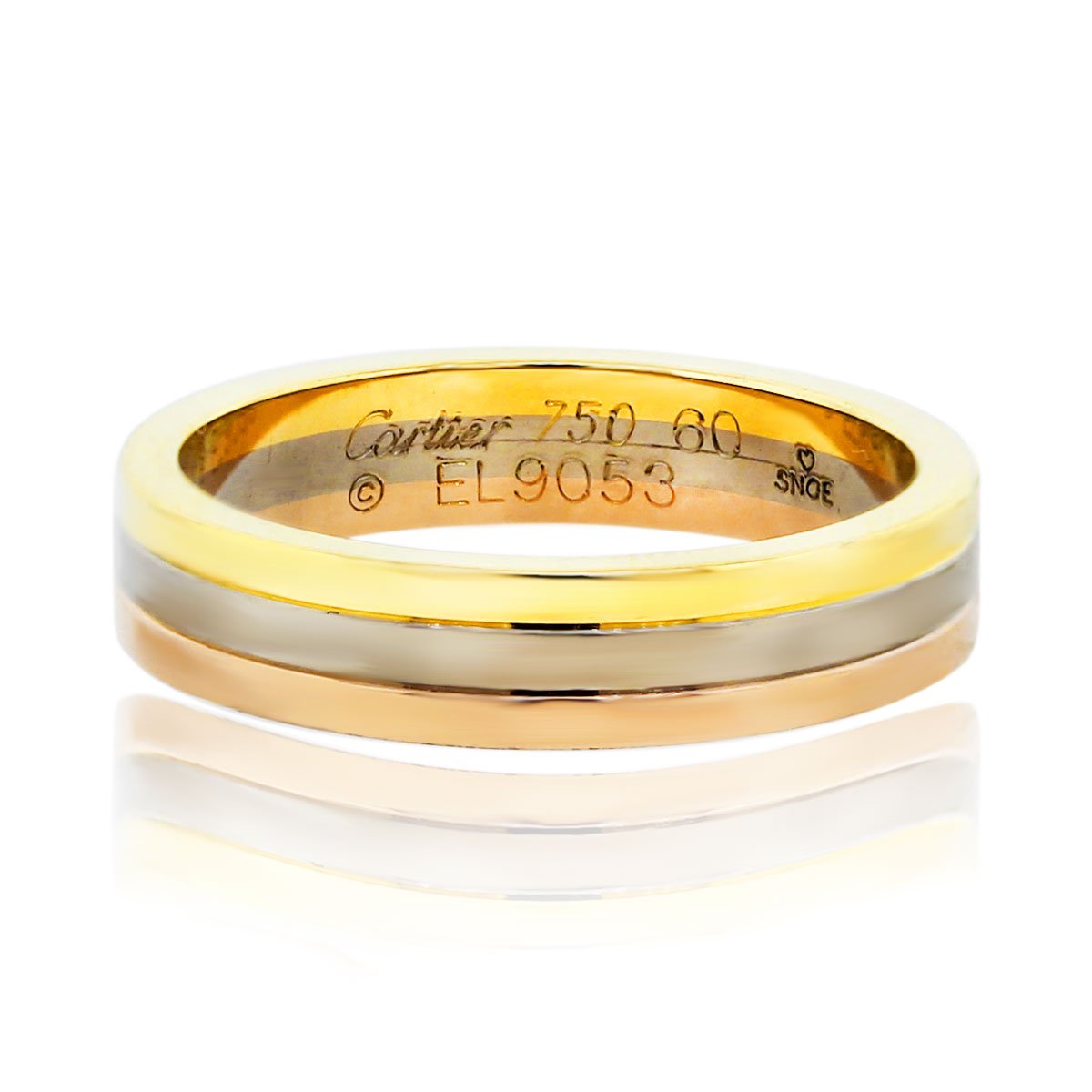 Cartier Tri Color Mens Wedding Band Ring