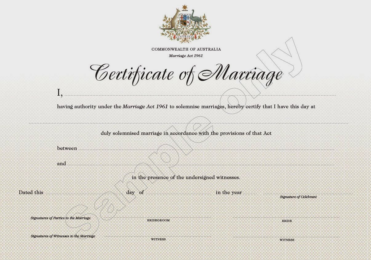 Celebrants Online: Your Marriage Certificate