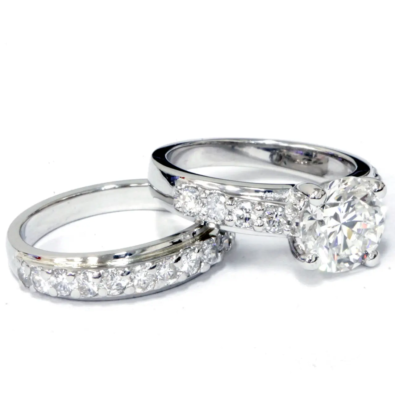 Cheap White Gold Wedding Rings Sets For Him And Her