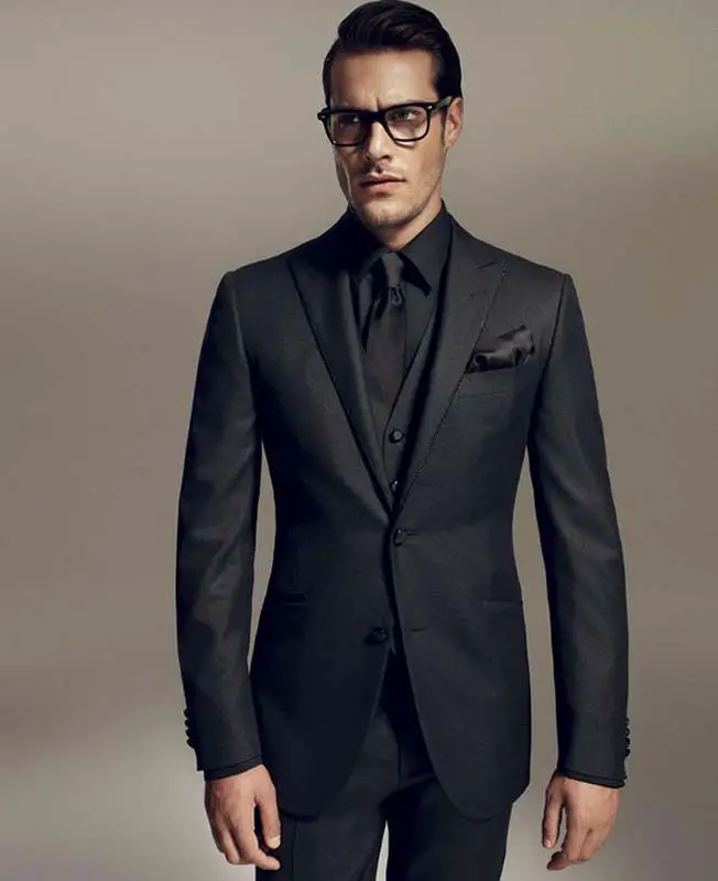 Costume Homme Black Wedding Suit For Men Formal Groom Tailored Made ...