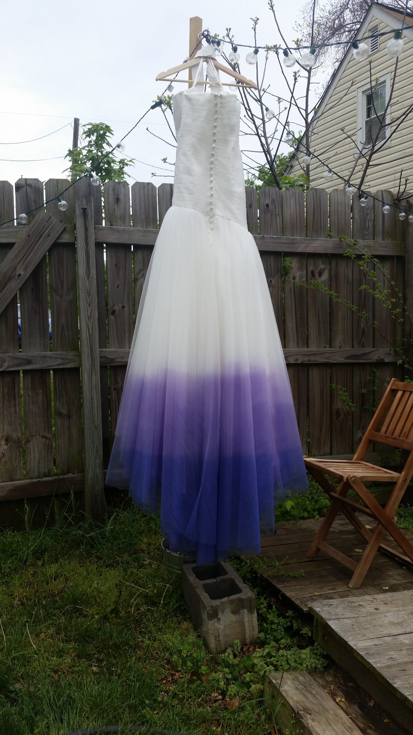 Dip dyed my wedding dress yesterday.
