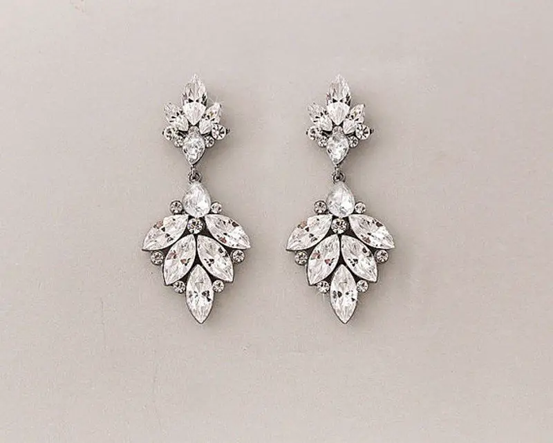 Earrings diamond wedding brides (51)