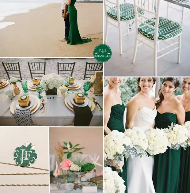 Emerald Green And White Wedding Theme