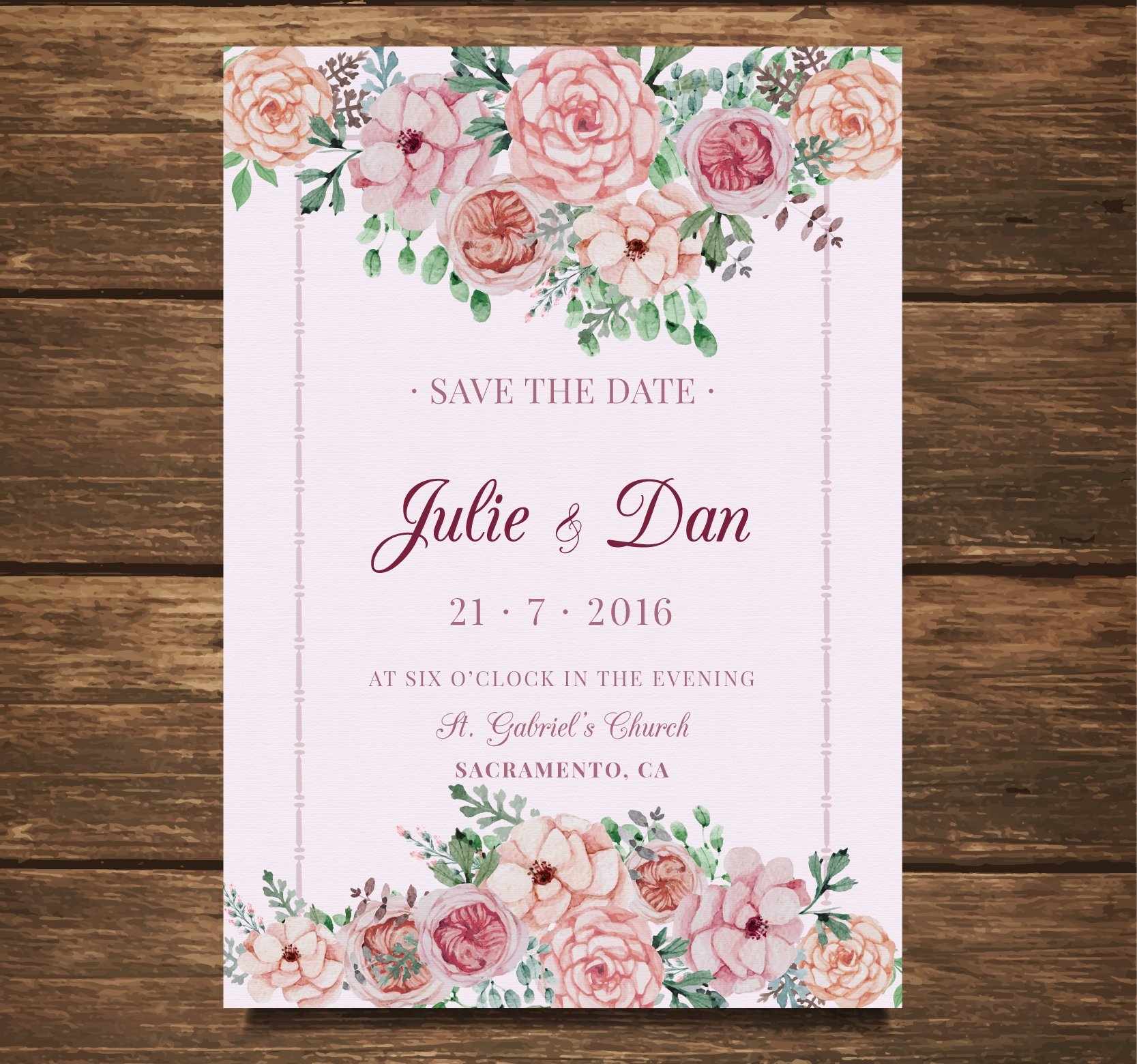 floral wedding card invitation