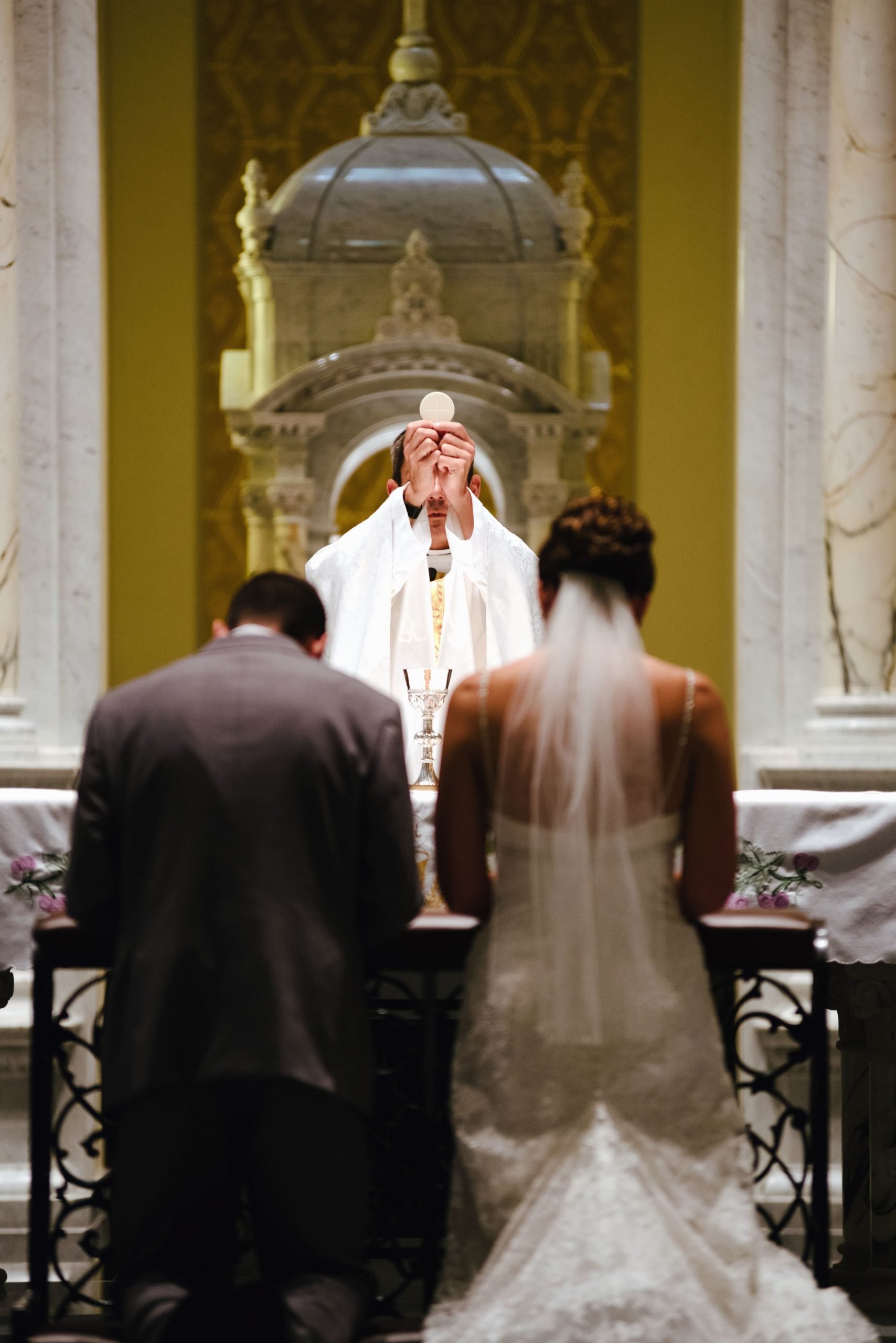 Free picture: bride, groove, church, man, woman, priest ...