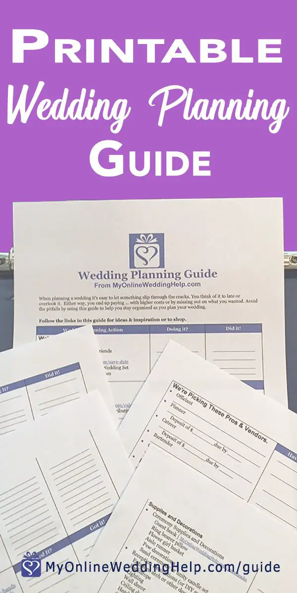 Free Printable Wedding Planning Guide