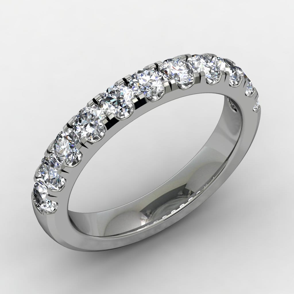 French Pave Diamond Wedding Band 18kt Gold (.90ct.tw ...