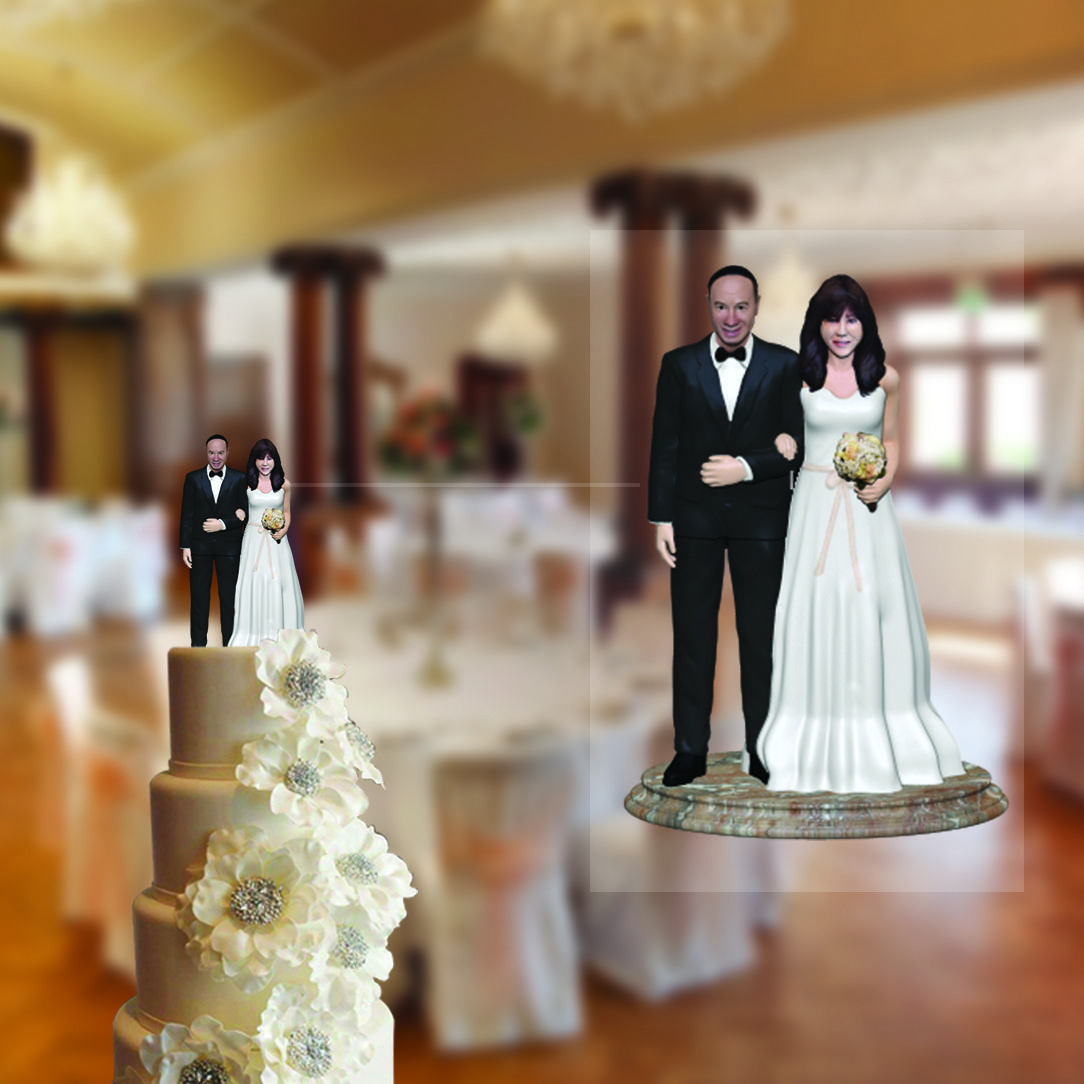 From photos to Custom Exact 3D Printed Wedding Cake Topper ...