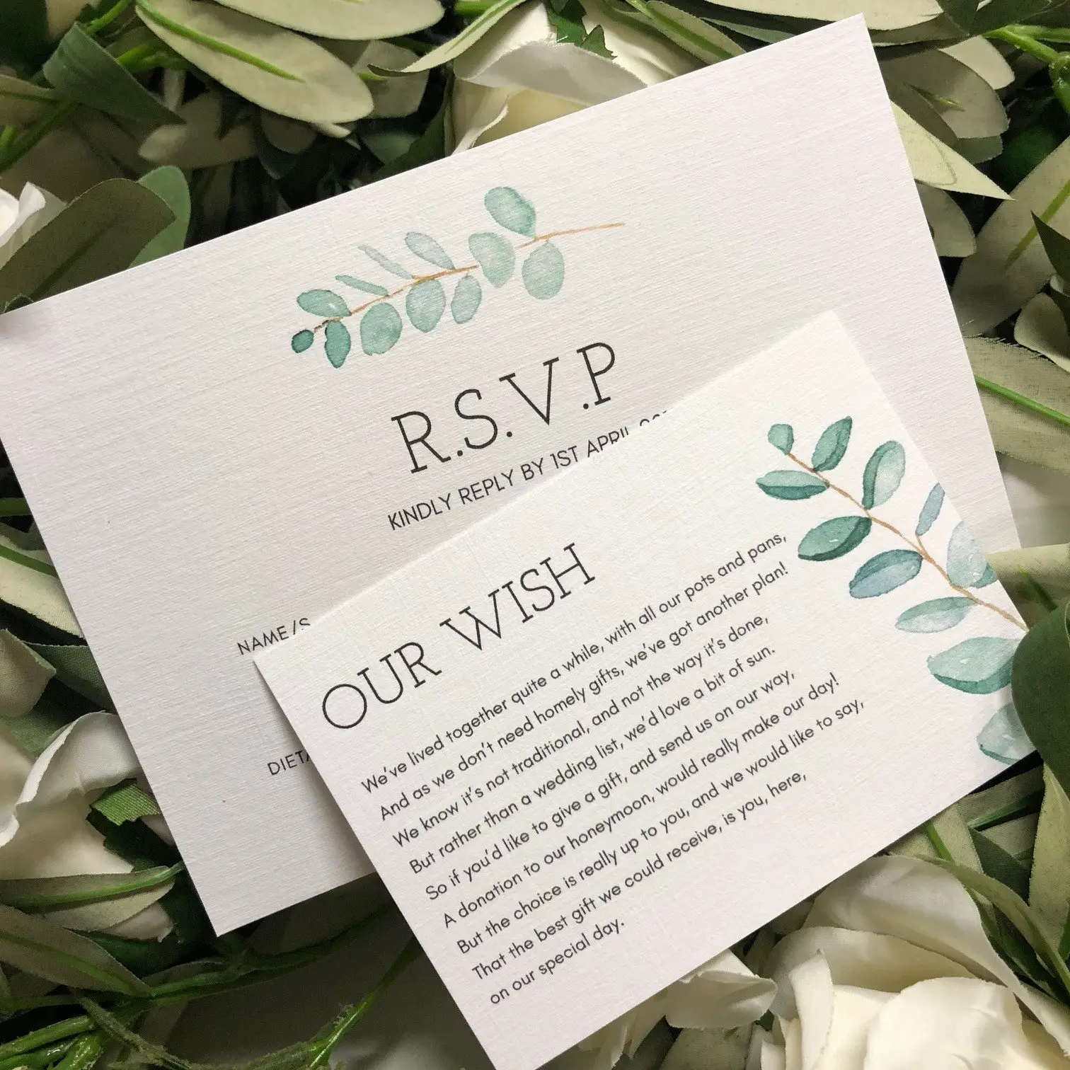 Georgia Wedding Invitation sample with RSVP &  Wish card