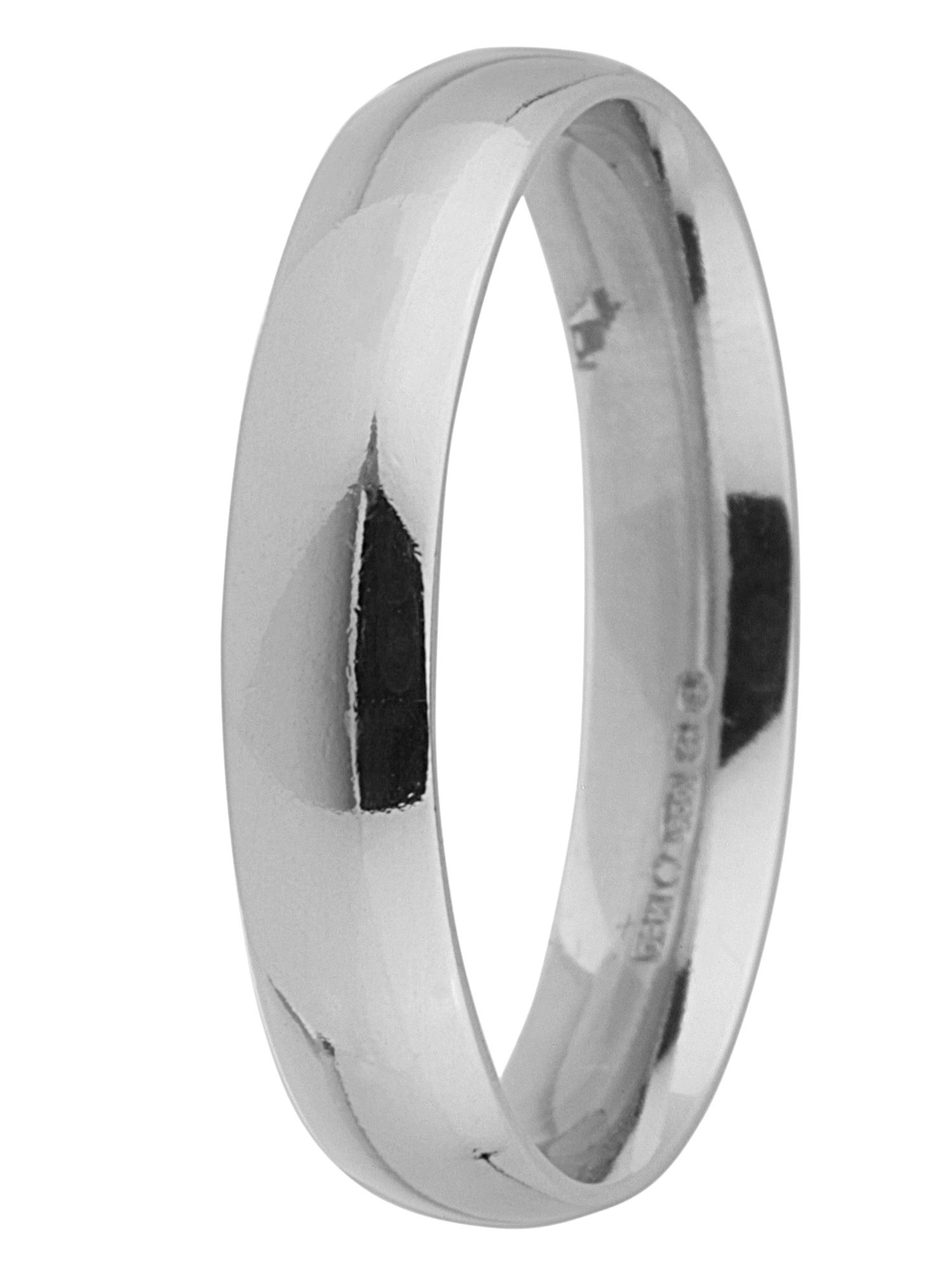 Goldsmiths Grooms platinum 4mm court wedding ring Silver ...