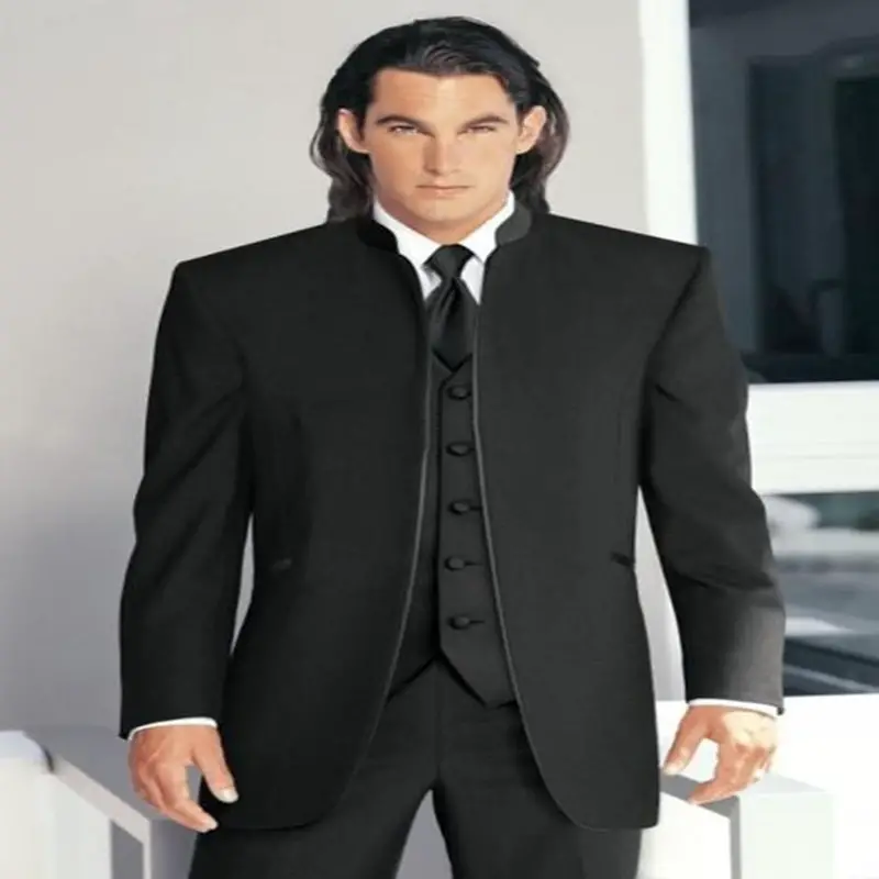 Handsome Classic Custom Made Black Wedding Suits For Men Groom Suit ...
