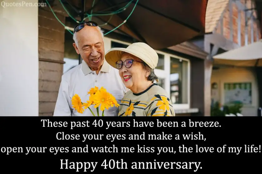 Happy 40th Wedding Anniversary Wishes Quotes with Images