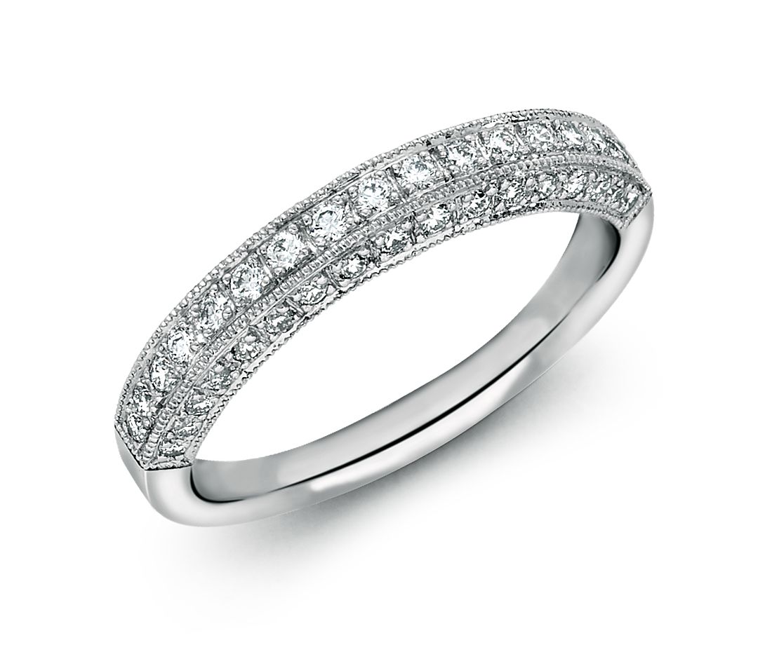 Heirloom Pavé Diamond Ring in Platinum