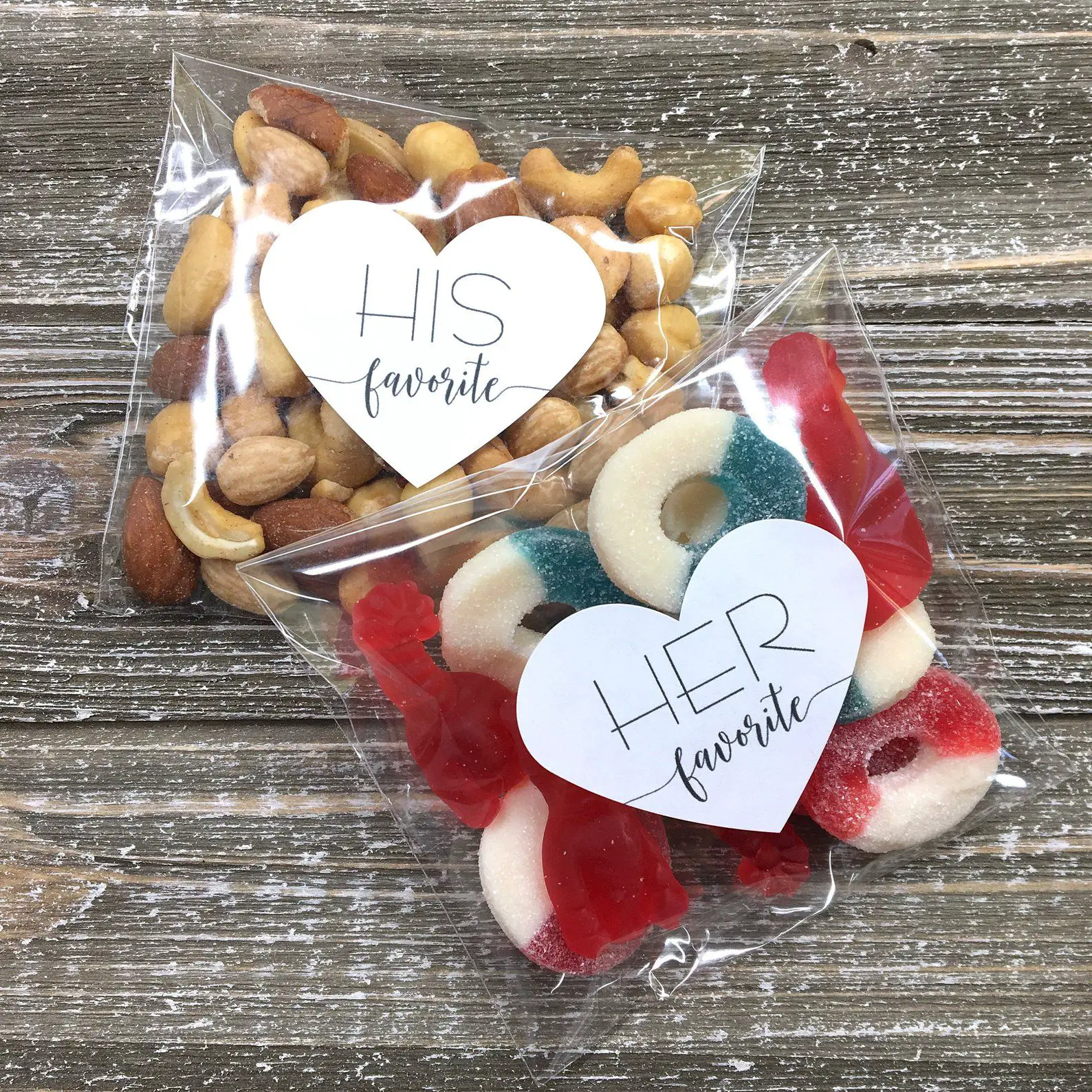 His and Her Favorite Wedding Favor Bags