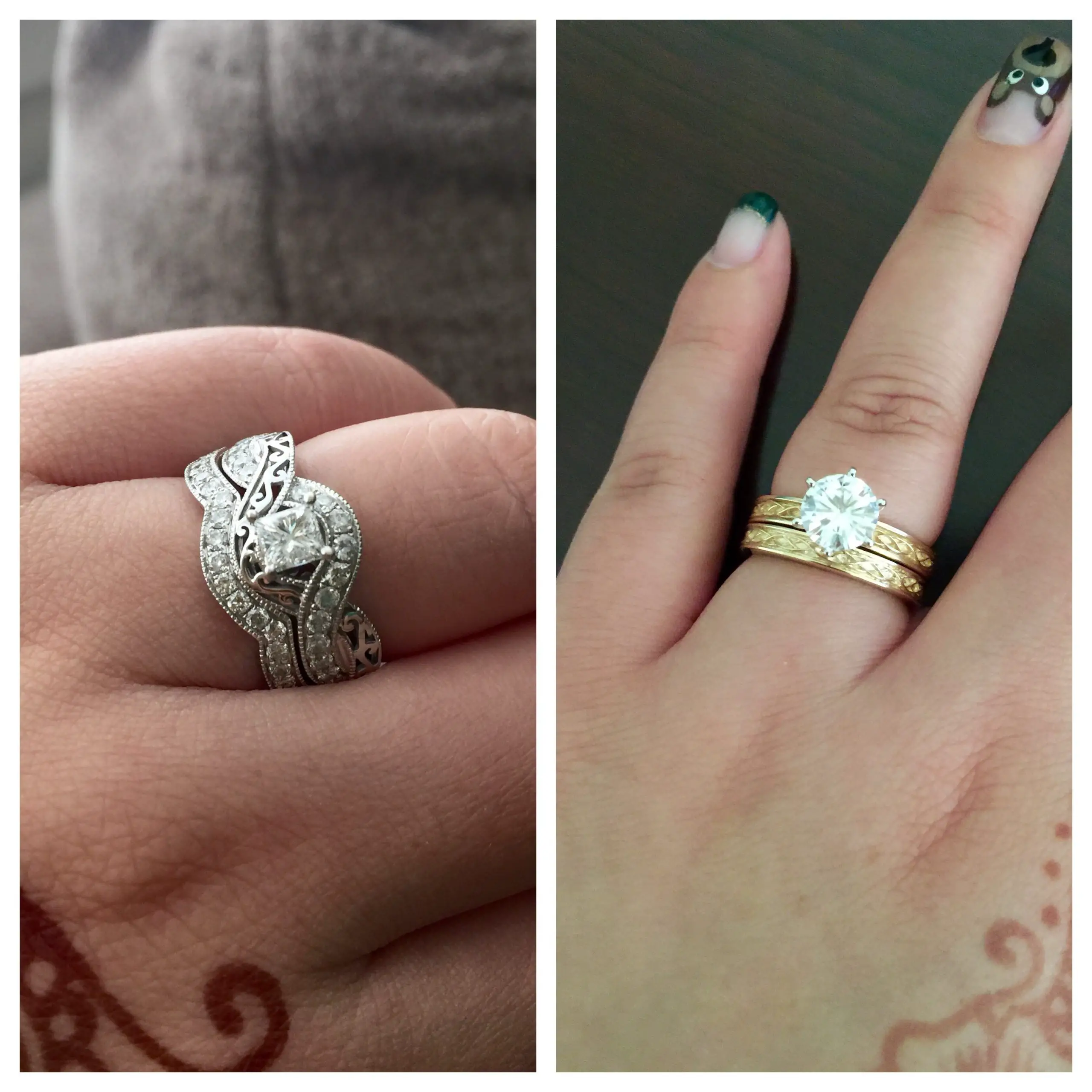 How should I wear my two engagement rings (wedding sets) during the ...