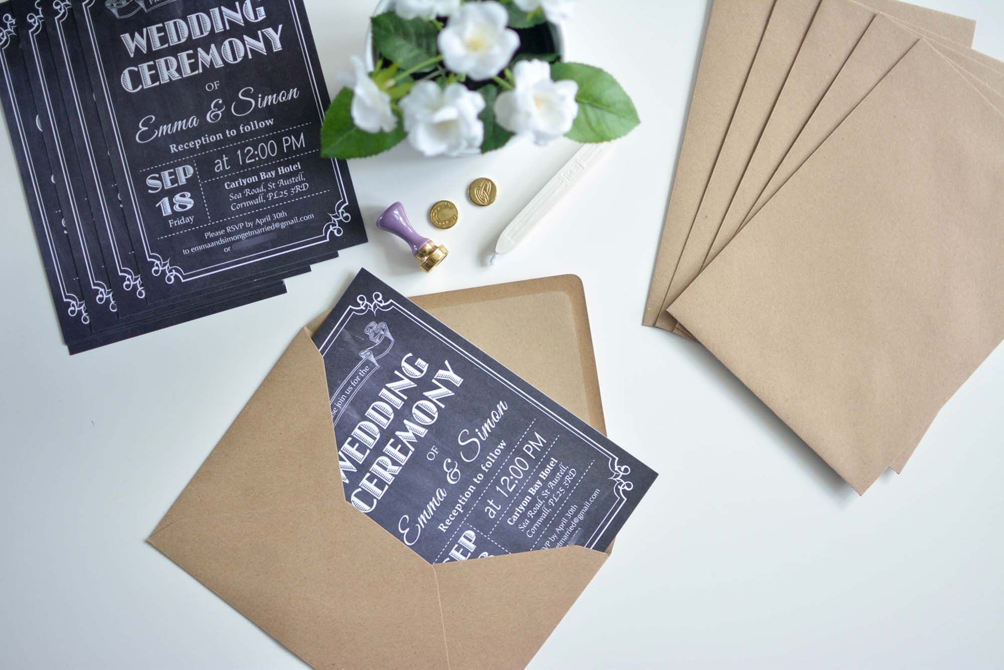 How To Make Affordable Chalkboard Wedding Invitations ...