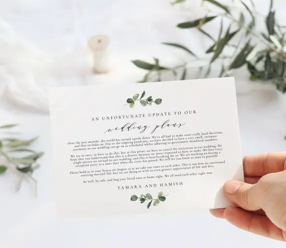 How To Uninvite Wedding Guests Due To Covid Template
