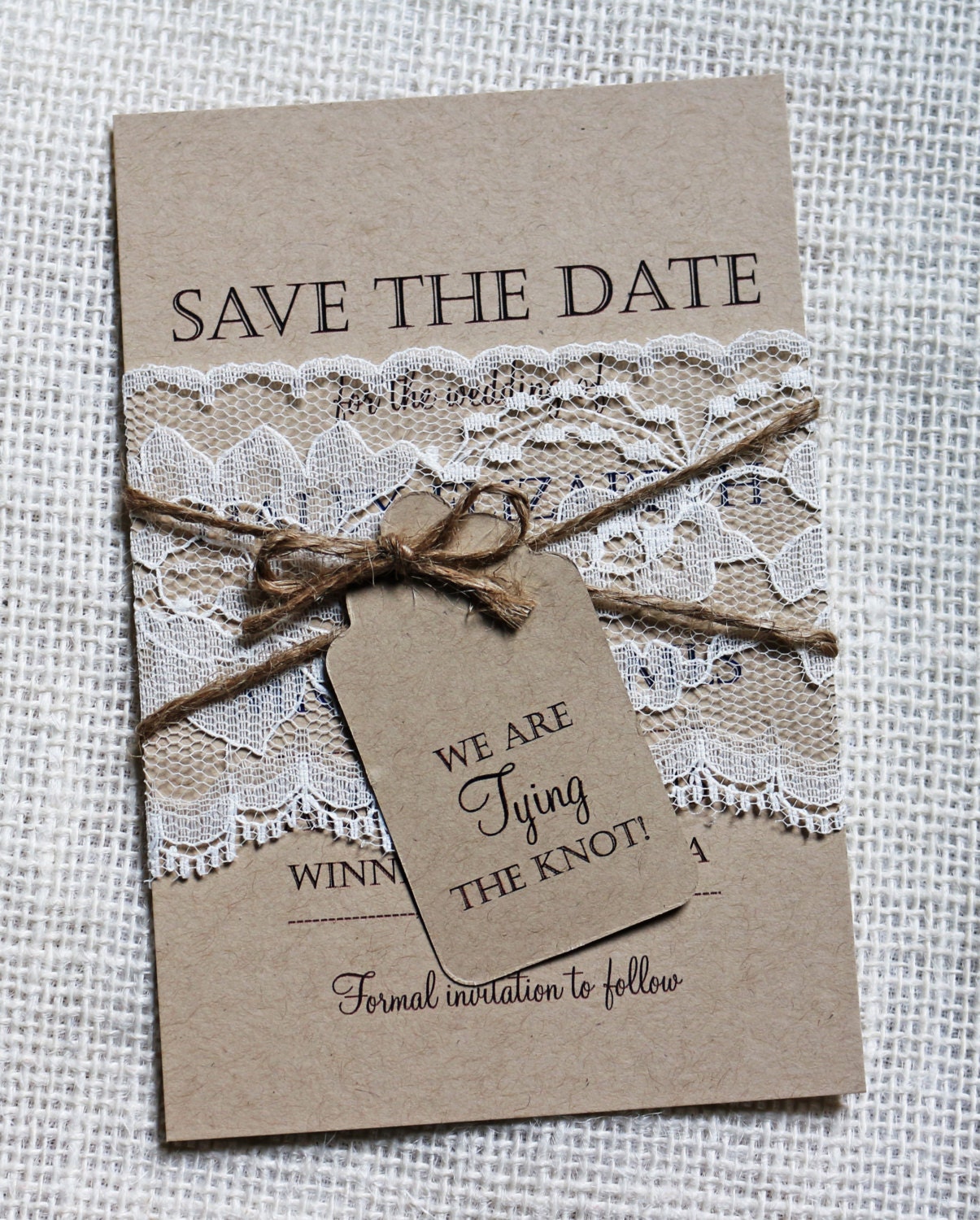 Lace Wedding Save the Date Save the Dates Rustic Wedding