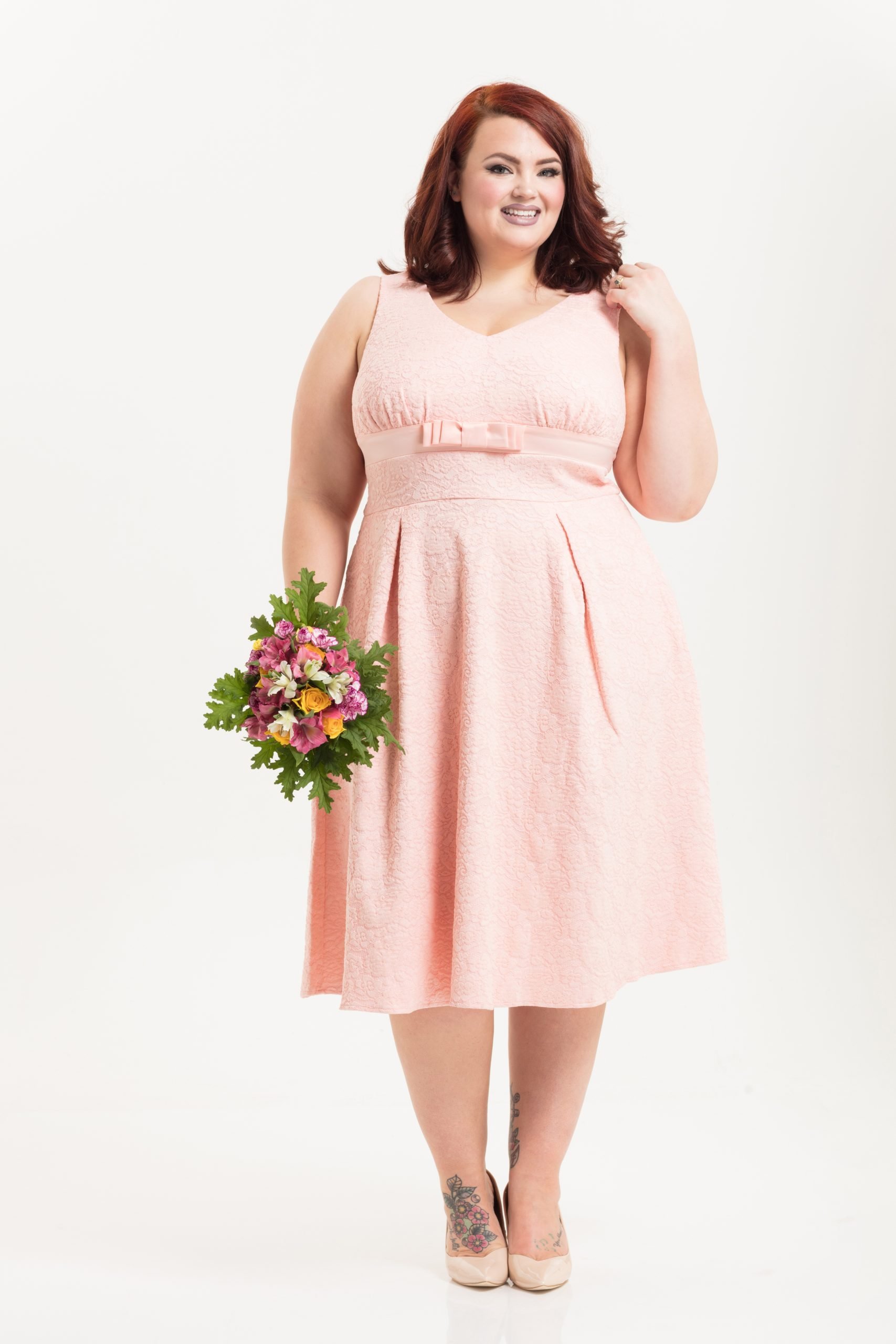 Lauren Peach Plus Size Bridal Dress