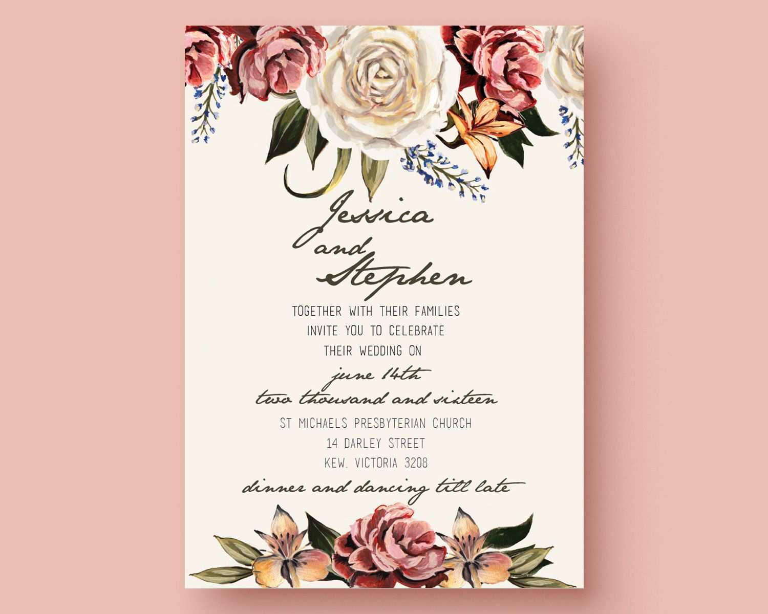 Make Your Own Wedding Invitation Template Free